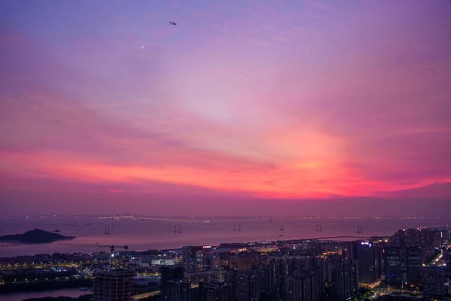 晚霞与深中通道