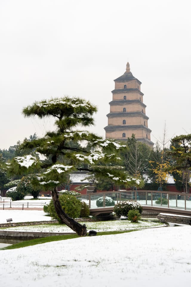 雪后的大雁塔